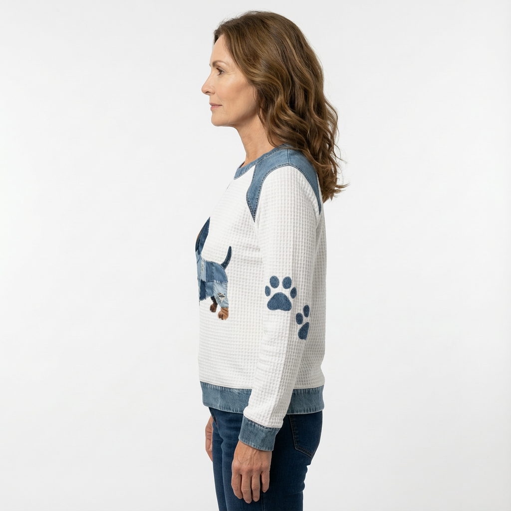 Nala | Charming Dachshund with Denim Patchwork