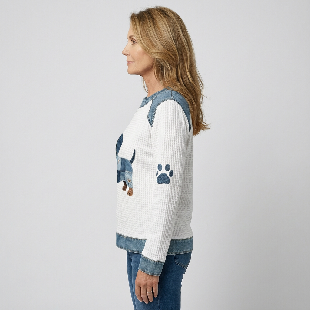 Nala | Charming Dachshund with Denim Patchwork