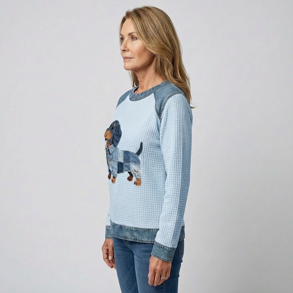 Nala | Charming Dachshund with Denim Patchwork