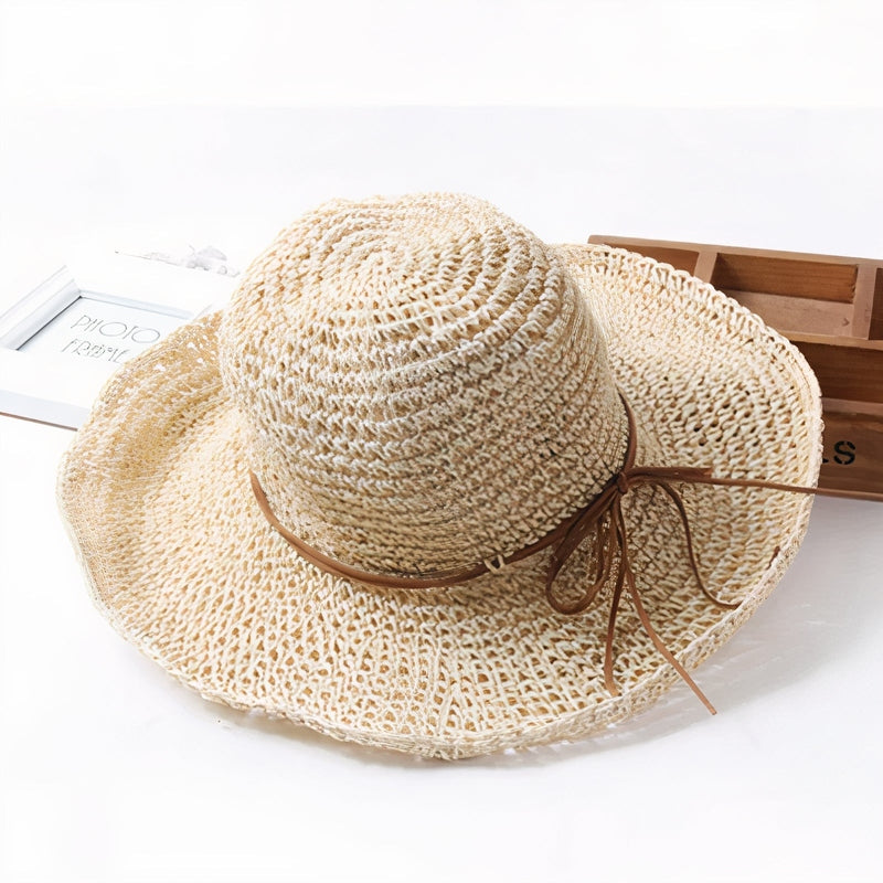 Britney | Wide Brim Woven Straw Sun Hat