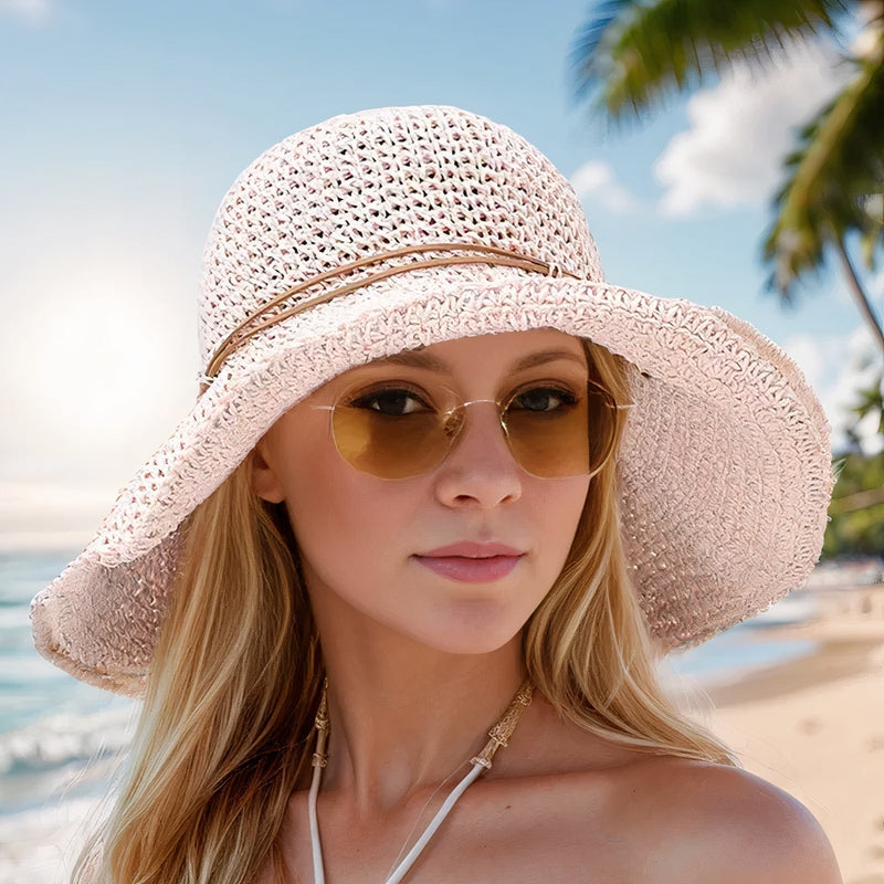 Britney | Wide Brim Woven Straw Sun Hat